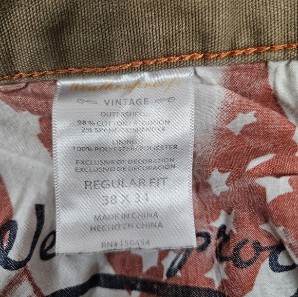 Weatherproof Vintage Tan Canvas Fleece Lined Pants Workwear Size 38x34‎ Men's H5 - Picture 10 of 12